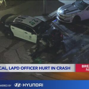 2 critical injured, LAPD officer suffers minor injuries in crash