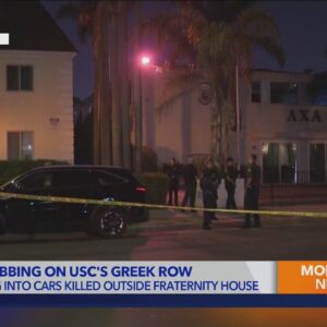 Burglary suspect stabbed to death on USC fraternity row