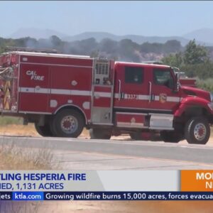Crews gain upper hand on 1,078 acre fire burning in Hesperia 