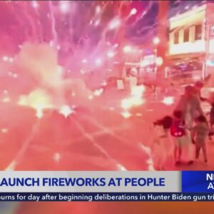 E-biker launch fireworks into Hermosa Beach crowd