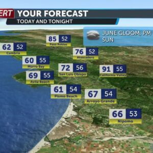 Mild temperatures and a bright evening, Monday June 10th forecast