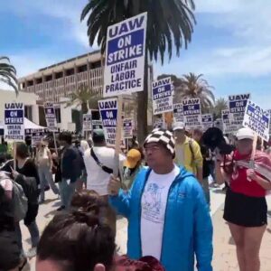 UCSB workers walk off the job in solidarity with other campus protests demanding defense ...