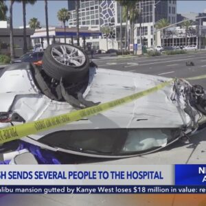 Violent crash in Orange County hospitalizes three