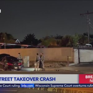 Alleged street takeover crash leaves woman dead in South Los Angeles 