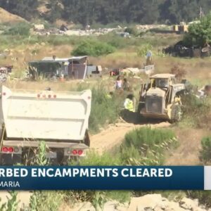 Fire breaks out as crews begin clean-up efforts at the Santa Maria Riverbed