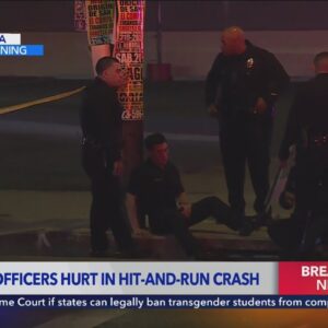 DUI suspect crashes into officers, injuring 2: LAPD