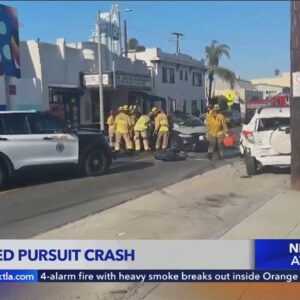 High-speed chase in Long Beach ends in crash