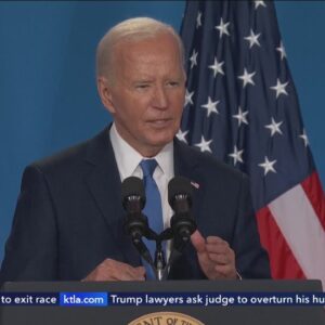 Biden holds press conference, says he is staying in the race: 'So much at stake'