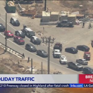 Holiday traffic snarls mountain roads in Azusa