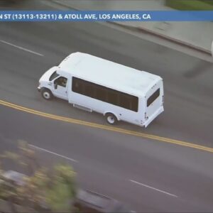 L.A. police pursue erratic driver in stolen children's hospital van
