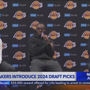 Lakers introduce draft picks Bronny James, Dalton Knecht
