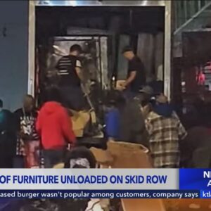 Moving company dumps load of furniture on L.A.'s Skid Row