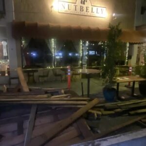 Owner upset when a dining parklet is removed in summer
