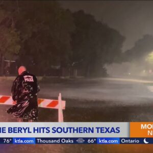 Tropical Storm Beryl on the verge of hurricane strength as it nears Texas