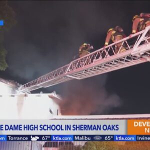 Fires knocked down at two Los Angeles-area private schools on same night