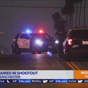 Two Los Angeles Police officers injured in shootout