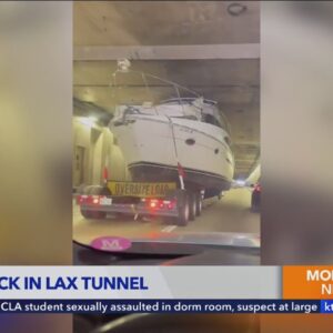 Video: Boat gets stuck in tunnel near Los Angeles International Airport 