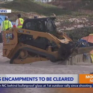 Crews clearing out 50-60 encampments on Dockweiler State Beach