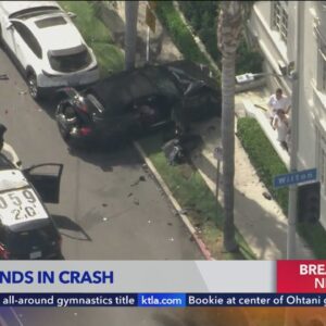 Suspect crashes into building during high-speed pursuit in L.A.'s Koreatown