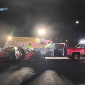 Two people hospitalized after car crash in Santa Maria early Sunday morning