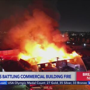 Firefighter injured battling massive 3-alarm fire in Montebello