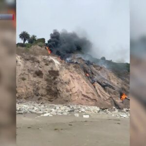 Geological event sparks hillside fire at Hope Ranch