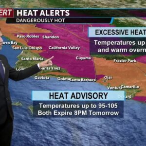 High temperatures Tuesday, inland heat