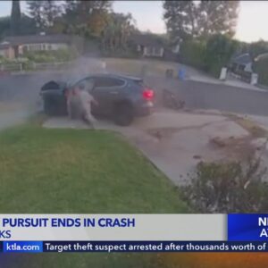 Pursuit ends in violent crash in Sherman Oaks neighborhood