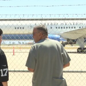 Air Force One plane gets a lot of attention at the Santa Barbara Airport