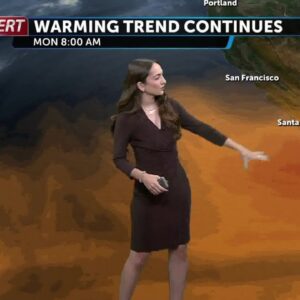 Warmer temperatures and breezy winds to start the week