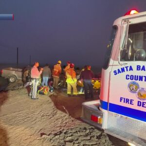 Six people injured after single-vehicle rollover on Foxen Canyon Road east of Santa Maria