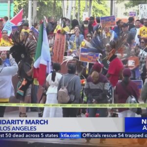 Thousands marched in downtown L.A. protesting rising rent, lack of affordable housing