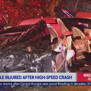 DUI suspect crashes into multiple parked vehicles, overturns in Reseda