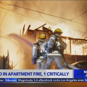 Fire burns through apartment building in L.A.'s Chinatown