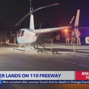 Helicopter shuts down freeway in South L.A.