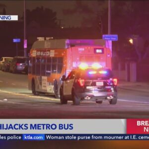 Hijacked MTA bus leads police on pursuit through downtown L.A.