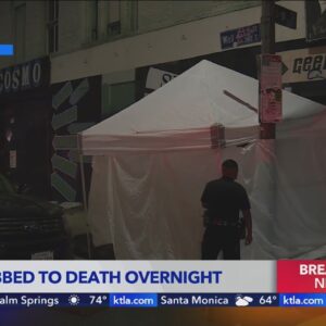 Homicide investigation underway after man found dead with puncture wounds in downtown L.A. 