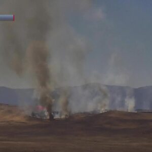 Fire teams on the scene of 1200-acre vegetation fire in southeastern San Luis Obispo County