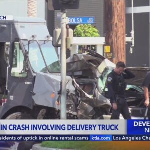 Man and woman die after collision with Amazon van in Huntington Beach on Sunday