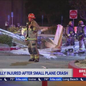 Plane crash lands on street, burst into flames in Hawthorne