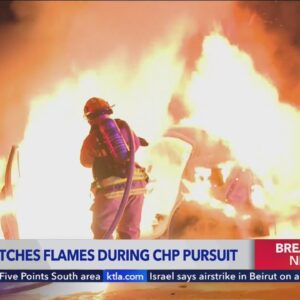 Pursuit ends in inferno on Los Angeles freeway 