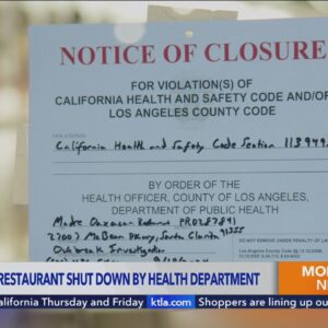 Santa Clarita restaurant shut down for salmonella infections