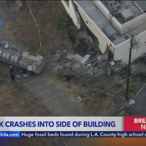 Semi-truck hits building in Santa Clarita