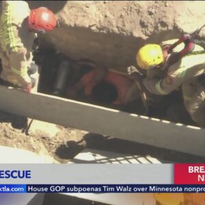 Worker trapped in deep trench in Los Feliz