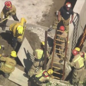 Worker trapped in deep trench in Los Feliz