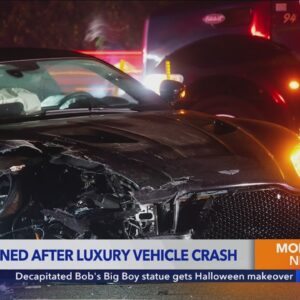 $300K Aston Martin DBS wrecked in Newport Beach crash; man detained