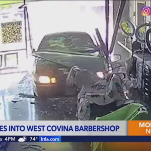 Car crashes into West Covina barbershop