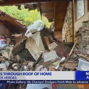 Car crashes through roof of Rancho Palos Verdes home