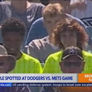 Creepy figures spotted behind home plate at Dodger Stadium