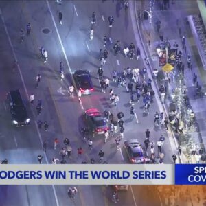 Dodgers fans take to the streets to celebrate World Series victory